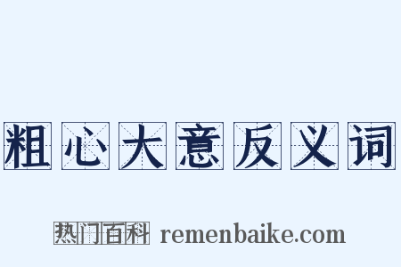 粗心大意反义词是什么意思的图片